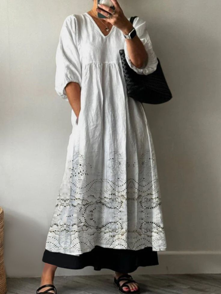 Women Floral Half Sleeve Summer Printing Dress V Neck Daily Casual Maxi A-Line Dress, White, Casual Dresses
Women Floral Half Sleeve Summer Printing Dress V Neck Daily Casual Maxi A-Line Dress, White, Casual Dresses