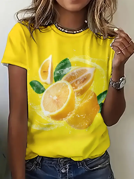 Women Lemon Short Sleeve Tee T-shirt Crew Neck Printing Casual Summer Graphic Tee Top, Yellow, T-Shirts
Women Lemon Short Sleeve Tee T-shirt Crew Neck Printing Casual Summer Graphic Tee Top, Yellow, T-Shirts