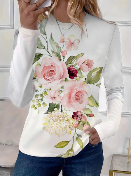 Women Floral Long Sleeve Tee T-shirt Crew Neck Printing Casual Spring/Fall Graphic Tee Top, White, T-Shirts
Women Floral Long Sleeve Tee T-shirt Crew Neck Printing Casual Spring/Fall Graphic Tee Top, White, T-Shirts