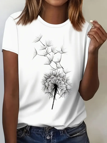 Women Floral Short Sleeve Tee T-shirt Crew Neck Printing Casual Summer Graphic Tee Top, White, T-Shirts
Women Floral Short Sleeve Tee T-shirt Crew Neck Printing Casual Summer Graphic Tee Top, White, T-Shirts