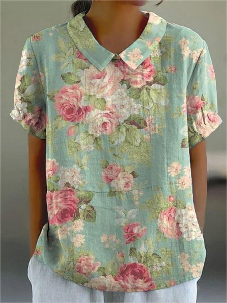 Women Floral Short Sleeve Shirt Summer Printing Shawl Collar Daily Casual Top, Green, Shirts
Women Floral Short Sleeve Shirt Summer Printing Shawl Collar Daily Casual Top, Green, Shirts