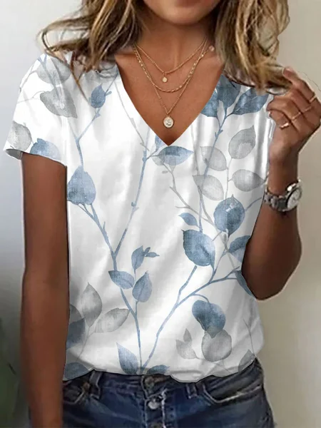 Women Floral Short Sleeve Tee T-shirt V Neck Printing Casual Summer Graphic Tee Top, White, T-Shirts
Women Floral Short Sleeve Tee T-shirt V Neck Printing Casual Summer Graphic Tee Top, White, T-Shirts
