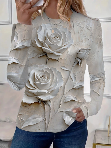 Women Floral Long Sleeve Tee T-shirt Crew Neck Printing Casual Spring/Fall Graphic Tee Top, Off white, T-Shirts
Women Floral Long Sleeve Tee T-shirt Crew Neck Printing Casual Spring/Fall Graphic Tee Top, Off white, T-Shirts