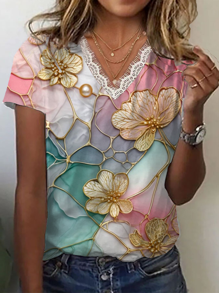 Women Floral Short Sleeve Tee T-shirt V Neck Printing Casual Summer Graphic Tee Top, As picture, T-Shirts
Women Floral Short Sleeve Tee T-shirt V Neck Printing Casual Summer Graphic Tee Top, As picture, T-Shirts