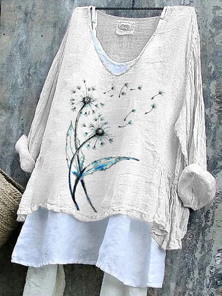 Women Floral Long Sleeve Blouse Spring/Fall Printing V Neck Daily Casual Top, White, Blouses
Women Floral Long Sleeve Blouse Spring/Fall Printing V Neck Daily Casual Top, White, Blouses