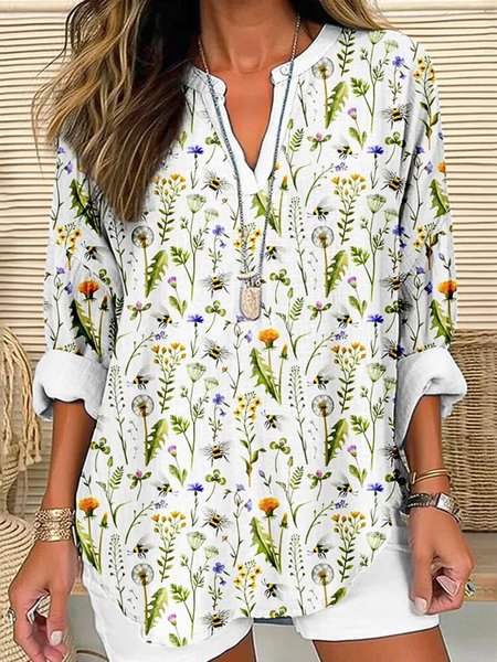 Shawl Collar Half Sleeve Floral Regular Loose Blouse For Women, As picture, Blouses
Shawl Collar Half Sleeve Floral Regular Loose Blouse For Women, As picture, Blouses