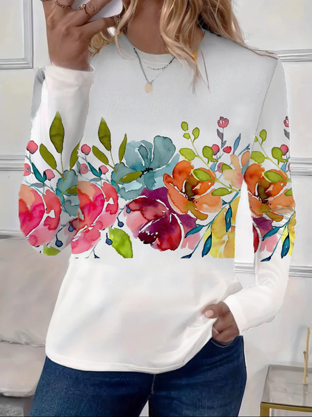 Women Floral Long Sleeve Tee T-shirt Crew Neck Printing Casual Spring/Fall Graphic Tee Top, White, T-Shirts
Women Floral Long Sleeve Tee T-shirt Crew Neck Printing Casual Spring/Fall Graphic Tee Top, White, T-Shirts