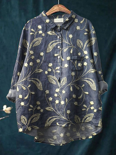 Women Floral Long Sleeve Shirt Spring/Fall Printing Shirt Collar Daily Casual Top, Purplish blue, Shirts
Women Floral Long Sleeve Shirt Spring/Fall Printing Shirt Collar Daily Casual Top, Purplish blue, Shirts