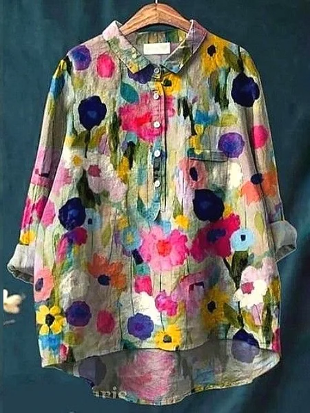 Women Floral Long Sleeve Shirt Spring/Fall Printing Shirt Collar Daily Casual Top, As picture, Shirts
Women Floral Long Sleeve Shirt Spring/Fall Printing Shirt Collar Daily Casual Top, As picture, Shirts