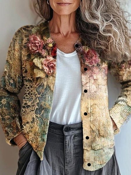 Women's Vintage Spring/Fall Gradient Pattern Knitted Cardigan, As picture, Cardigans
Women's Vintage Spring/Fall Gradient Pattern Knitted Cardigan, As picture, Cardigans