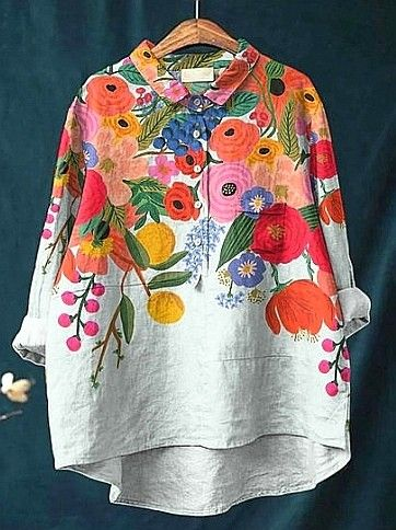 Women Floral Long Sleeve Shirt Spring/Fall Printing Shirt Collar Daily Casual Top, White, Shirts
Women Floral Long Sleeve Shirt Spring/Fall Printing Shirt Collar Daily Casual Top, White, Shirts