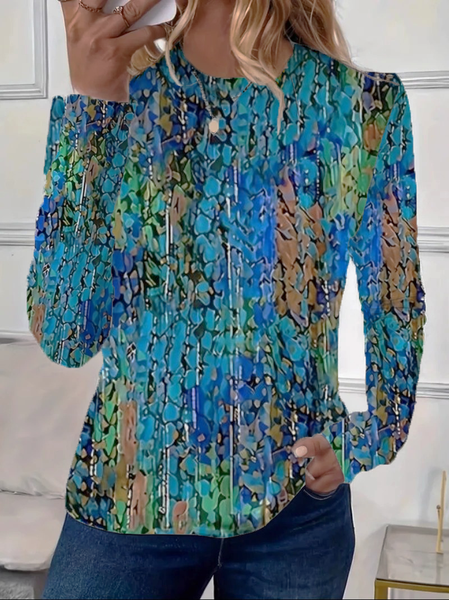 Women Abstract Long Sleeve Tee T-shirt Crew Neck Printing Casual Spring/Fall Graphic Tee Top, Blue, T-Shirts
Women Abstract Long Sleeve Tee T-shirt Crew Neck Printing Casual Spring/Fall Graphic Tee Top, Blue, T-Shirts