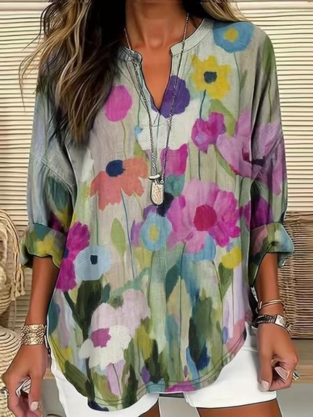 Women Floral Long Sleeve Blouse Spring/Fall Printing V Neck Daily Casual Top, As picture, Shirts
Women Floral Long Sleeve Blouse Spring/Fall Printing V Neck Daily Casual Top, As picture, Shirts