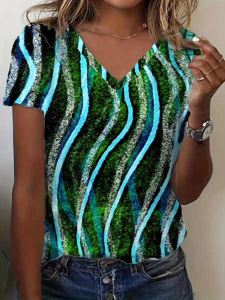 Women Abstract Short Sleeve Tee T-shirt V Neck Printing Casual Summer Graphic Tee Top, Green, T-Shirts
Women Abstract Short Sleeve Tee T-shirt V Neck Printing Casual Summer Graphic Tee Top, Green, T-Shirts