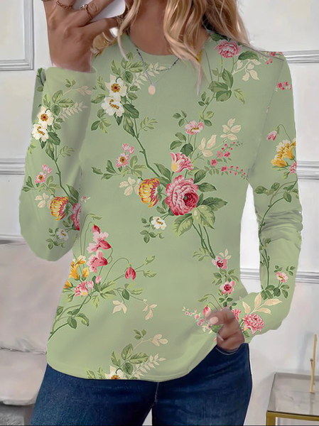 Women Floral Long Sleeve Tee T-shirt Crew Neck Printing Casual Spring/Fall Graphic Tee Top, Green, T-Shirts
Women Floral Long Sleeve Tee T-shirt Crew Neck Printing Casual Spring/Fall Graphic Tee Top, Green, T-Shirts