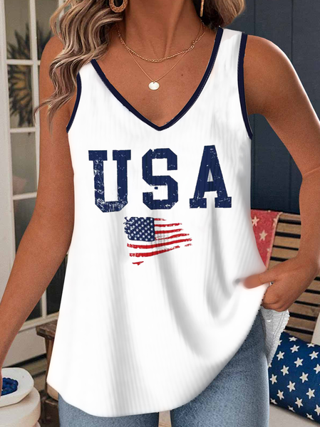 Casual Letter Pattern V Neck Sleeveless T-shirt, As picture, Tanks & Camis
Casual Letter Pattern V Neck Sleeveless T-shirt, As picture, Tanks & Camis