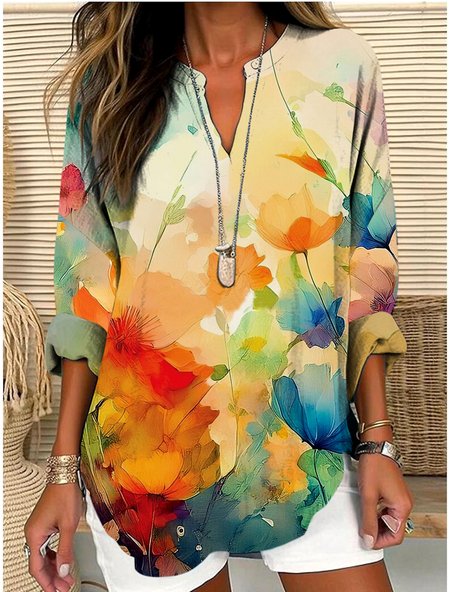 V Neck Long Sleeve Geometric Regular Micro-Elasticity Regular Fit Shirt For Women, Light yellow, Shirts
V Neck Long Sleeve Geometric Regular Micro-Elasticity Regular Fit Shirt For Women, Light yellow, Shirts