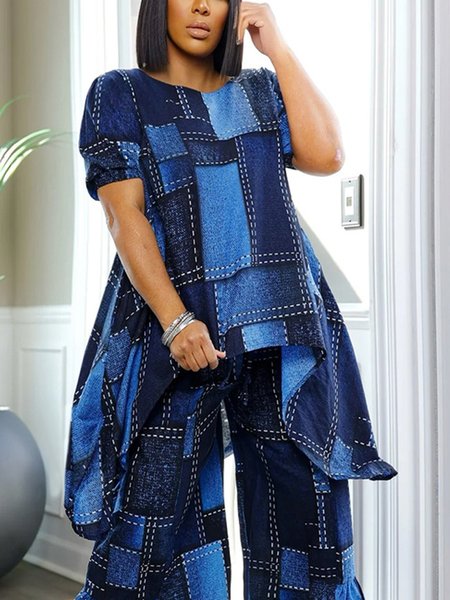 Casual Faux Denim Print Graphic Printing Crew Neck Puff Sleeve Blouse, Blue, Blouses and Shirts
Casual Faux Denim Print Graphic Printing Crew Neck Puff Sleeve Blouse, Blue, Blouses and Shirts