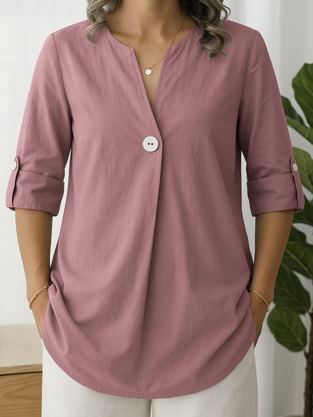 V Neck Long Sleeve Plain Regular Micro-Elasticity Regular Fit Shirt For Women, Pink, Shirts
V Neck Long Sleeve Plain Regular Micro-Elasticity Regular Fit Shirt For Women, Pink, Shirts
