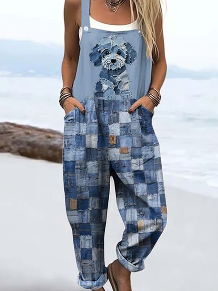 Women Geometric Spaghetti Sleeveless Casual Summer Cotton Jumpsuit, Blue, Jumpsuits&Rompers
Women Geometric Spaghetti Sleeveless Casual Summer Cotton Jumpsuit, Blue, Jumpsuits&Rompers
