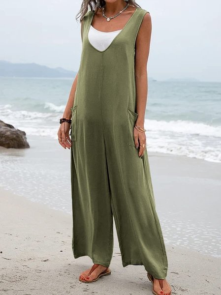 Women Plain Crew Neck Sleeveless Casual Summer Jumpsuit, Light_green, Jumpsuits&Rompers
Women Plain Crew Neck Sleeveless Casual Summer Jumpsuit, Light_green, Jumpsuits&Rompers