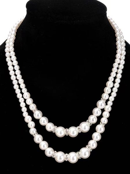 Fashion Imitation Pearl Beaded Necklace Temperament Diamond Double Layer Pearl Sweater Long Chain Necklace, Silver, Necklaces
Fashion Imitation Pearl Beaded Necklace Temperament Diamond Double Layer Pearl Sweater Long Chain Necklace, Silver, Necklaces