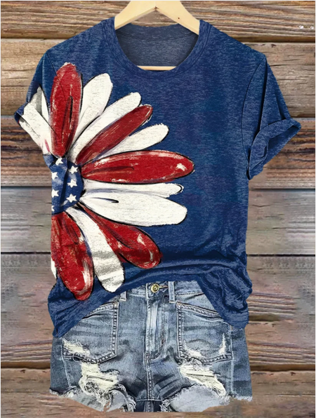 Women Daisy Short Sleeve Tee T-shirt Crew Neck Vintage Summer Top, As picture, T-Shirts
Women Daisy Short Sleeve Tee T-shirt Crew Neck Vintage Summer Top, As picture, T-Shirts