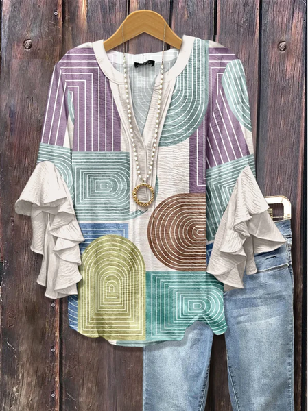 Women Abstract Half Sleeve Shirt Summer Printing V Neck Daily Casual Top, As picture, Shirts
Women Abstract Half Sleeve Shirt Summer Printing V Neck Daily Casual Top, As picture, Shirts