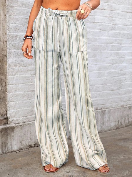 Women Striped Long Drawstring Pants Casual Spring/Fall Trousers, Green, Pants
Women Striped Long Drawstring Pants Casual Spring/Fall Trousers, Green, Pants