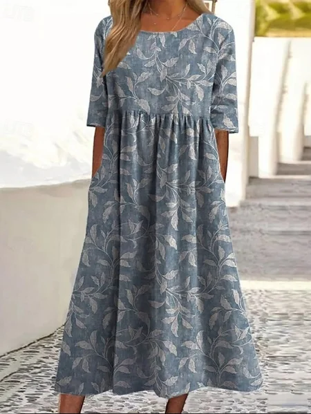 Women Floral Spring/Fall Dress Crew Neck Three Quarter Sleeve Fit & Flare Dress A-Line Dress, As picture, Dresses
Women Floral Spring/Fall Dress Crew Neck Three Quarter Sleeve Fit & Flare Dress A-Line Dress, As picture, Dresses