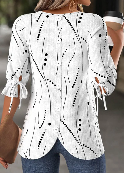 Crew Neck Half Sleeve Striped Regular Micro-Elasticity Loose Shirt For Women, White, Blouses
Crew Neck Half Sleeve Striped Regular Micro-Elasticity Loose Shirt For Women, White, Blouses