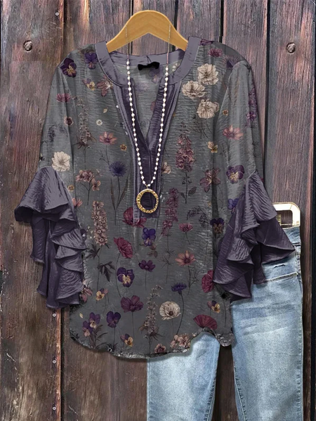 Women Floral Half Sleeve Shirt Summer Printing V Neck Daily Casual Top, Purple, Shirts
Women Floral Half Sleeve Shirt Summer Printing V Neck Daily Casual Top, Purple, Shirts