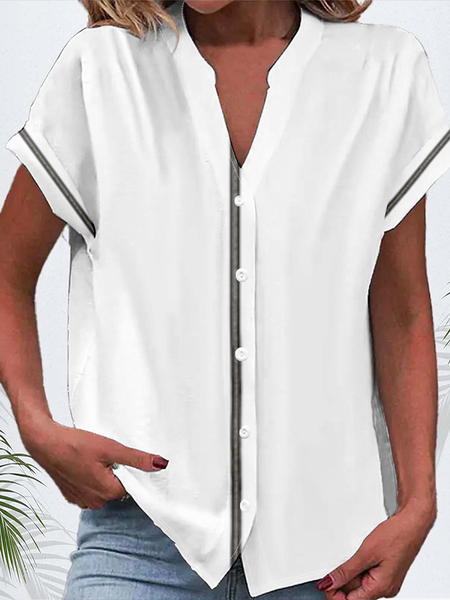 Women Abstract Short Sleeve Shirt Summer Printing V Neck Daily Casual Top, White, Shirts
Women Abstract Short Sleeve Shirt Summer Printing V Neck Daily Casual Top, White, Shirts