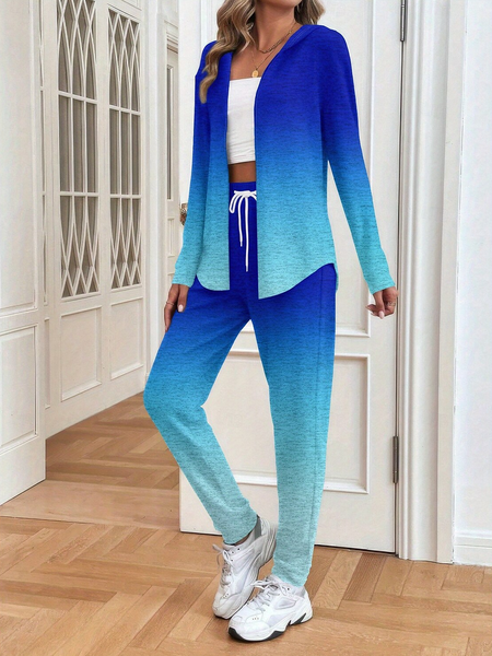 Women Ombre Two-Piece Set Daily Long Sleeve Casual Spring/Fall Coat With Pants Matching Set, Blue, Sets
Women Ombre Two-Piece Set Daily Long Sleeve Casual Spring/Fall Coat With Pants Matching Set, Blue, Sets