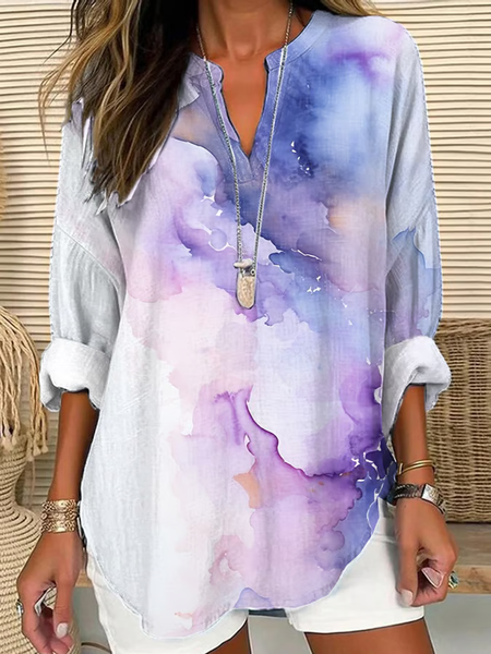 Women Abstract Long Sleeve Blouse Spring/Fall Printing V Neck Daily Casual Top, White, Shirts
Women Abstract Long Sleeve Blouse Spring/Fall Printing V Neck Daily Casual Top, White, Shirts