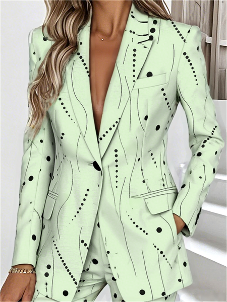 Women Striped Spring/Fall Outerwear Simple Long Sleeve Lapel Collar Regular Blazer, Green, Blazers
Women Striped Spring/Fall Outerwear Simple Long Sleeve Lapel Collar Regular Blazer, Green, Blazers