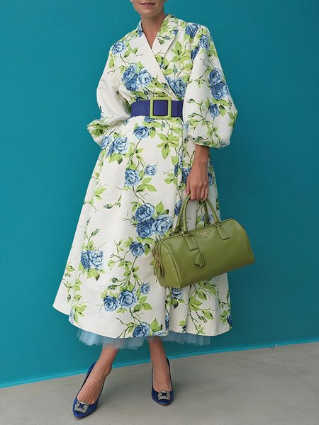 Elegant Floral Printing Lapel Collar Midi Dress With Belt, As picture, Midi Dresses
Elegant Floral Printing Lapel Collar Midi Dress With Belt, As picture, Midi Dresses