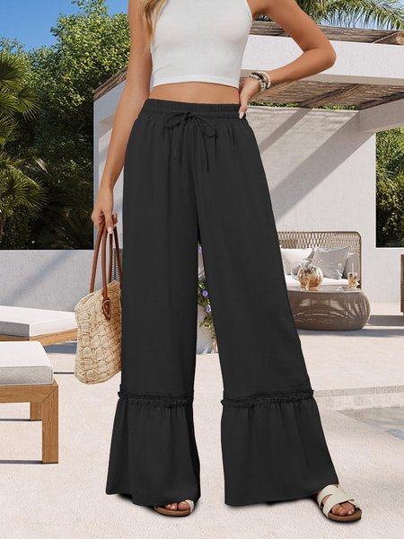 Women Plain Long Elastic Waist Pants Casual Spring/Fall Trousers, Black, Pants
Women Plain Long Elastic Waist Pants Casual Spring/Fall Trousers, Black, Pants
