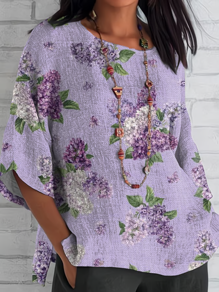 Women Floral Half Sleeve Tee T-shirt Crew Neck Casual Summer Top, Purple, T-Shirts
Women Floral Half Sleeve Tee T-shirt Crew Neck Casual Summer Top, Purple, T-Shirts