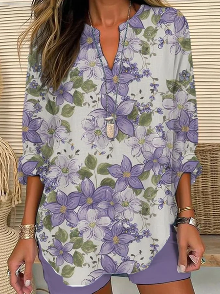 Women Floral Long Sleeve Blouse Spring/Fall Printing V Neck Daily Casual Top, Purple, Shirts
Women Floral Long Sleeve Blouse Spring/Fall Printing V Neck Daily Casual Top, Purple, Shirts