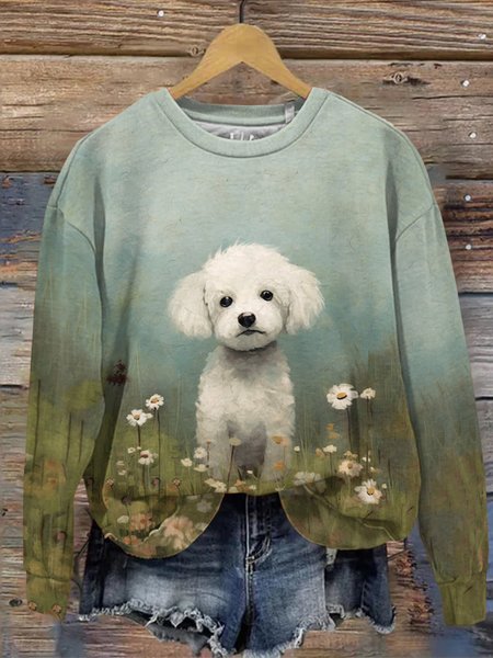 Casual Dog Art Pattern Long Sleeve Comfy Sweatshirt, Lightgreen, Hoodies & Sweatshirts
Casual Dog Art Pattern Long Sleeve Comfy Sweatshirt, Lightgreen, Hoodies & Sweatshirts