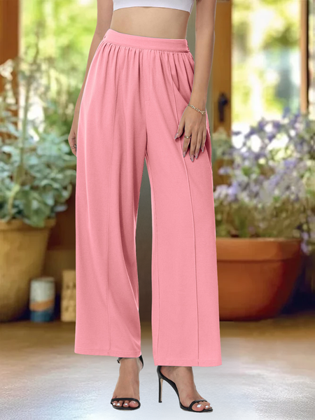 Women Plain Long Elastic Waist Pants Casual Spring/Fall Trousers, Pink, Pants
Women Plain Long Elastic Waist Pants Casual Spring/Fall Trousers, Pink, Pants
