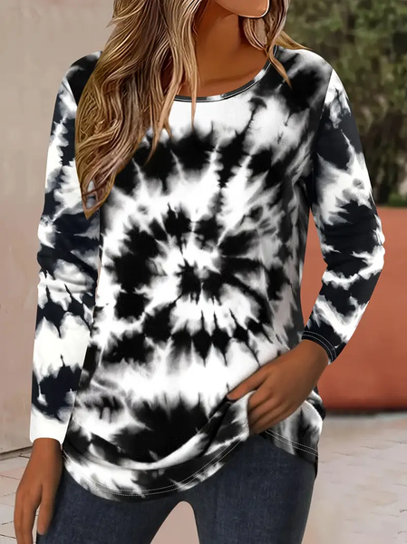 Women Tie-Dye Pattern Long Sleeve Tee T-shirt Crew Neck Printing Casual Spring/Fall Graphic Tee Top, Black-white, T-Shirts
Women Tie-Dye Pattern Long Sleeve Tee T-shirt Crew Neck Printing Casual Spring/Fall Graphic Tee Top, Black-white, T-Shirts