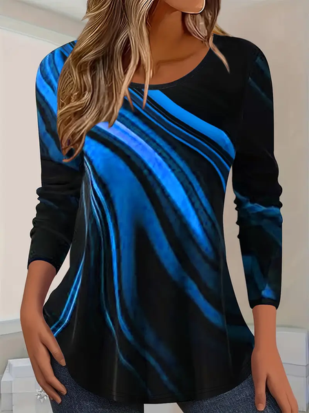 Women Abstract Long Sleeve Tee T-shirt Crew Neck Printing Casual Spring/Fall Graphic Tee Top, Blue, T-Shirts
Women Abstract Long Sleeve Tee T-shirt Crew Neck Printing Casual Spring/Fall Graphic Tee Top, Blue, T-Shirts