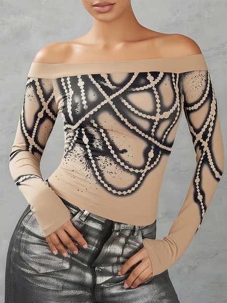 Urban Abstract Polka Dots Printing Cold Shoulder T-shirt, As picture, Tees
Urban Abstract Polka Dots Printing Cold Shoulder T-shirt, As picture, Tees