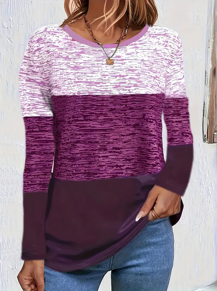 Women Multicolor Block Long Sleeve Tee T-shirt Crew Neck Printing Casual Spring/Fall Graphic Tee Top, Purple, T-Shirts
Women Multicolor Block Long Sleeve Tee T-shirt Crew Neck Printing Casual Spring/Fall Graphic Tee Top, Purple, T-Shirts