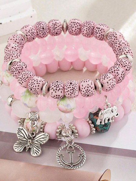Bohemian Anchor Elephant Butterfly Multi-layer Beaded Elastic Bracelet, Pink, Bracelets
Bohemian Anchor Elephant Butterfly Multi-layer Beaded Elastic Bracelet, Pink, Bracelets