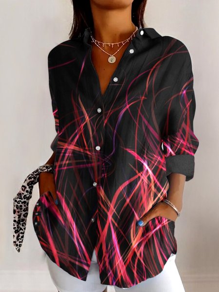 V Neck Long Sleeve Geometric Regular Micro-Elasticity Regular Fit Shirt For Women, Black, Shirts
V Neck Long Sleeve Geometric Regular Micro-Elasticity Regular Fit Shirt For Women, Black, Shirts