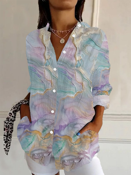 Women Abstract Long Sleeve Shirt Spring/Fall Buckle Shirt Collar Regular Sleeve Daily Casual Top, As picture, Shirts
Women Abstract Long Sleeve Shirt Spring/Fall Buckle Shirt Collar Regular Sleeve Daily Casual Top, As picture, Shirts