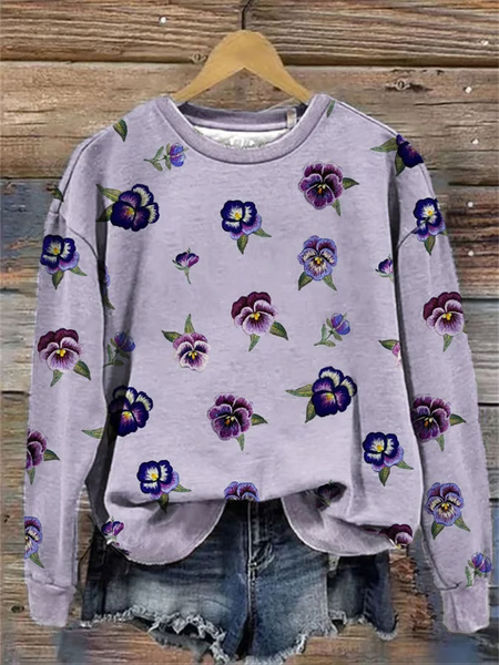 Women Floral Crew Neck Printing Casual Spring/Fall Long Sleeve Sweatshirt, Purple, Sweatshirts & Hoodies
Women Floral Crew Neck Printing Casual Spring/Fall Long Sleeve Sweatshirt, Purple, Sweatshirts & Hoodies